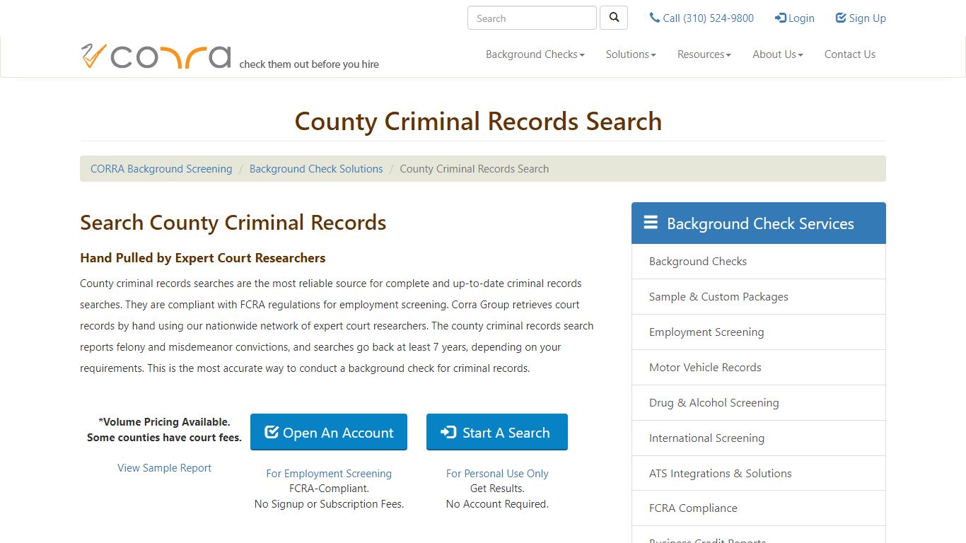 County Criminal Records Search - Employee Background Checks - Corra Group